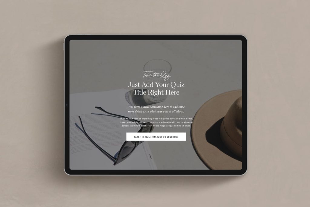 Interact Quiz on a Showit website - Tonic Site Shop