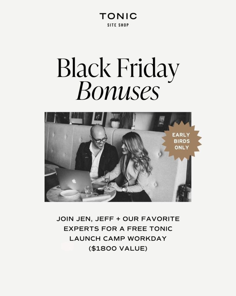 Showit Templates Black Friday Sale - Tonic Site Shop