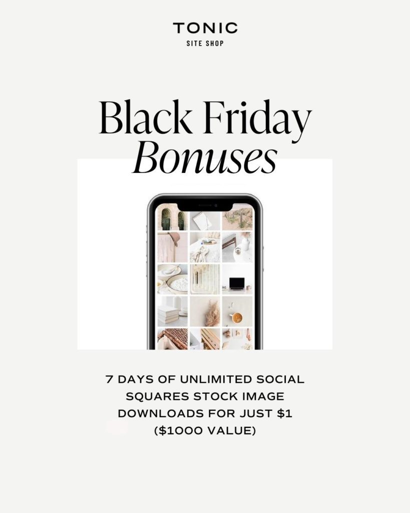 Showit Templates Black Friday Sale - Tonic Site Shop