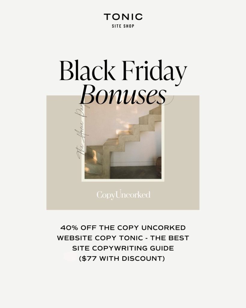 Showit Templates Black Friday Sale - Tonic Site Shop