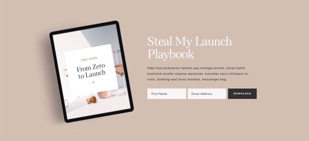 Opt-in Section - Showit Podcast Page Template by Tonic Site Shop