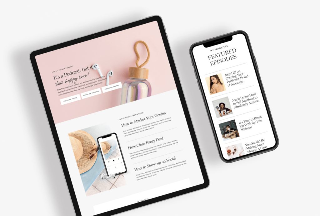 Showit Podcast Page Template by Tonic Site Shop