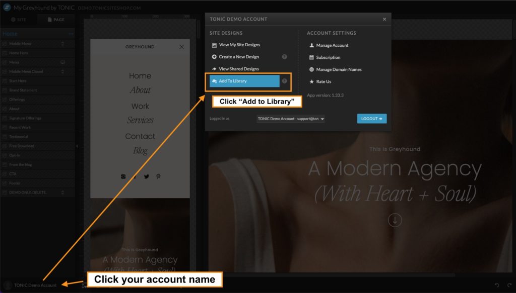 Add Coming Soon Page to Showit Website - Tonic Site Shopo