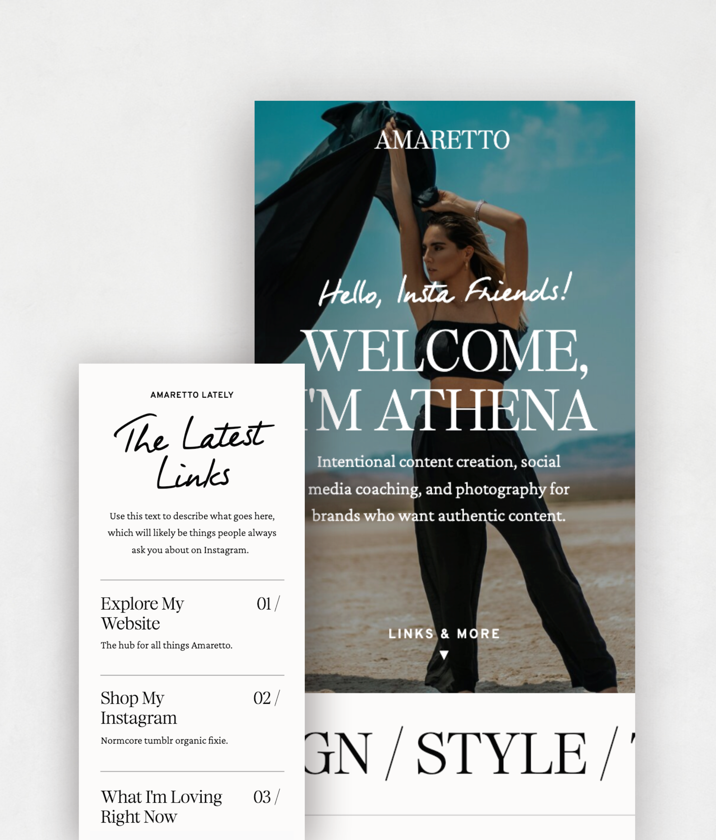 Amaretto Sour Links / Landing Page