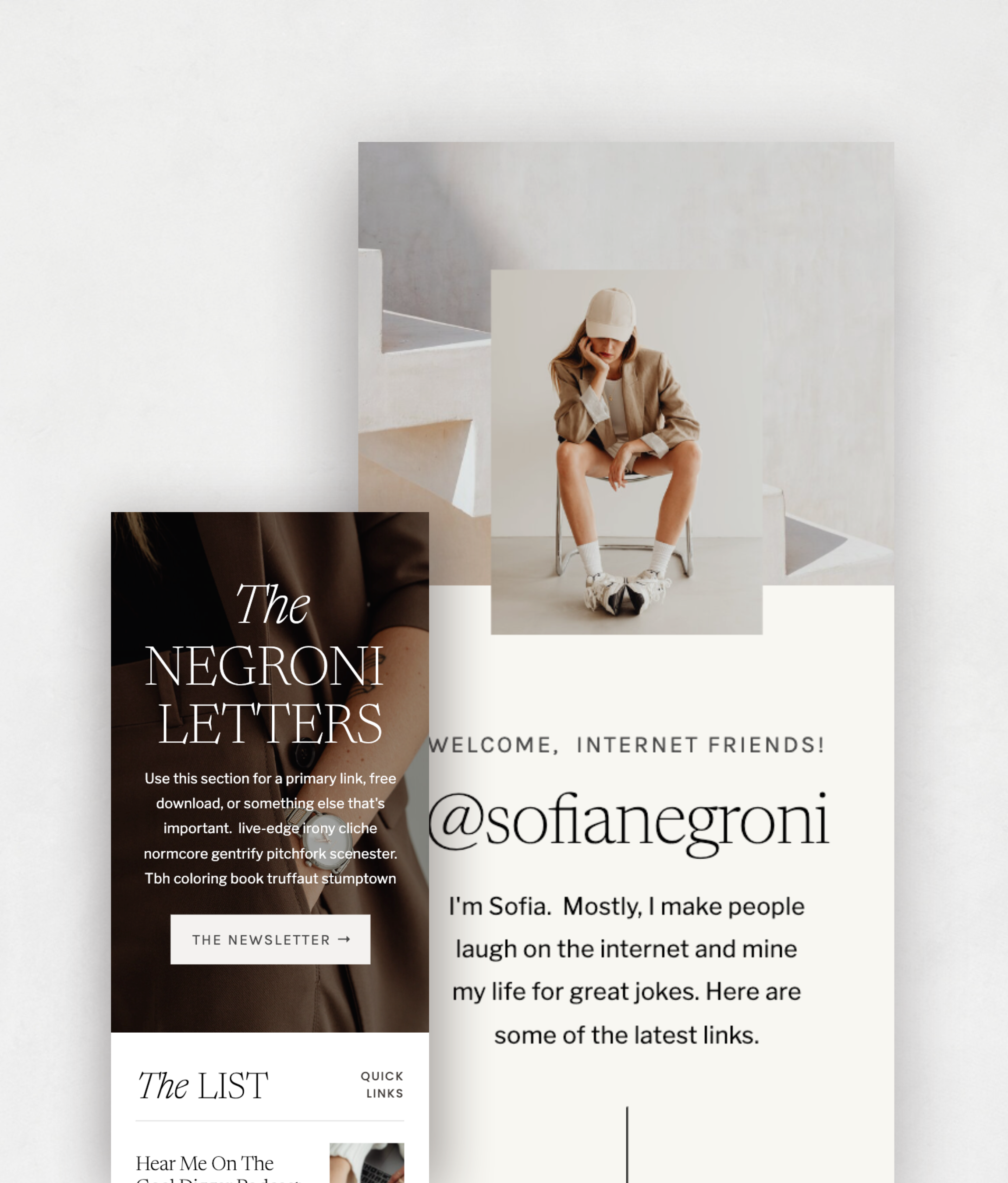 Negroni Links / Landing Page