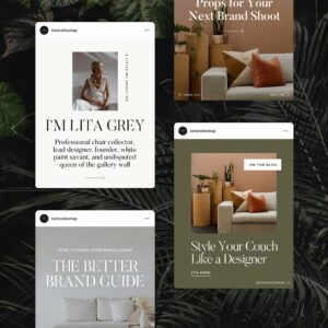 Lita Grey Social Media Canva Templates thumbnail 1