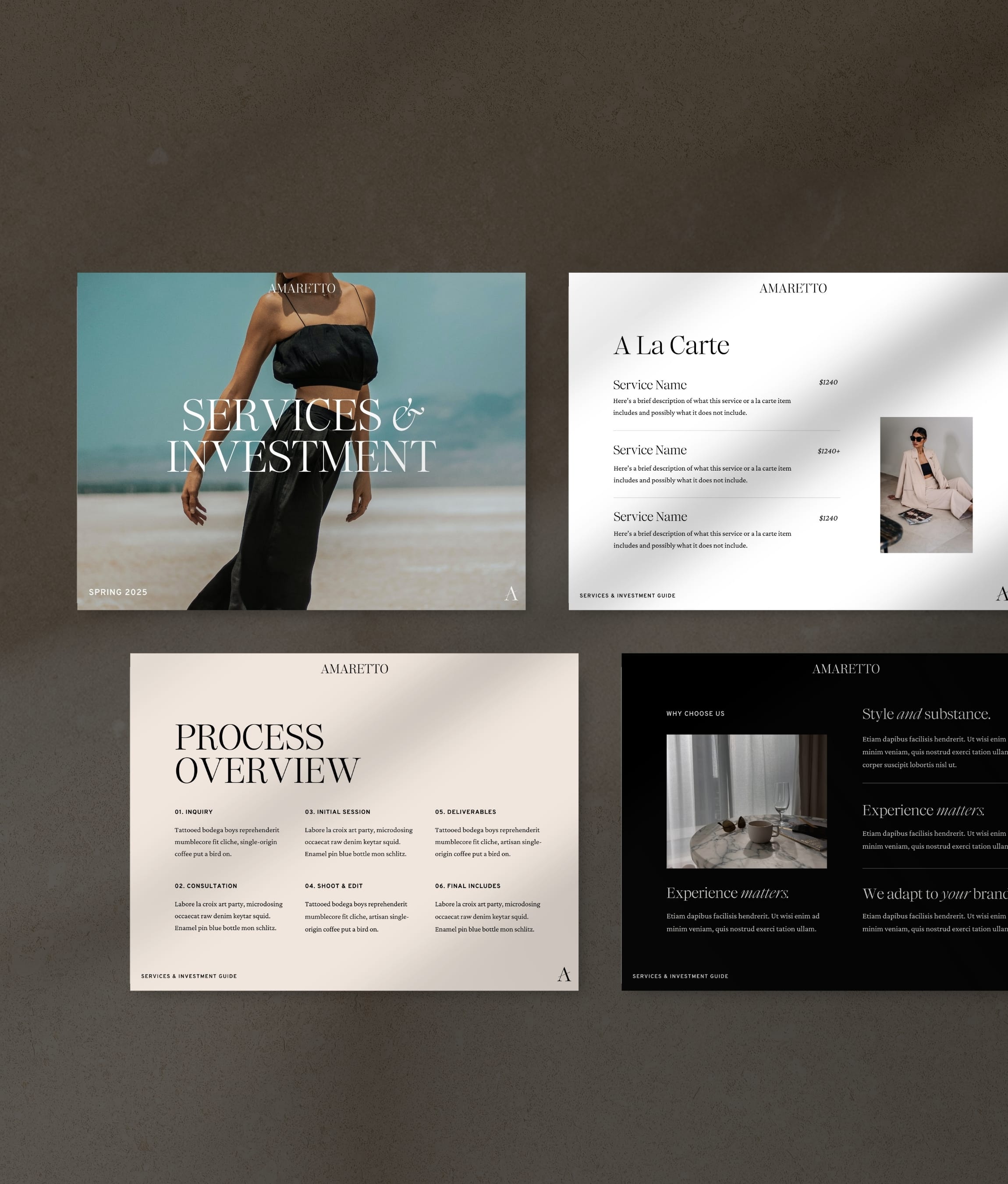 Amaretto Sour Pricing & Services Guide (Canva)