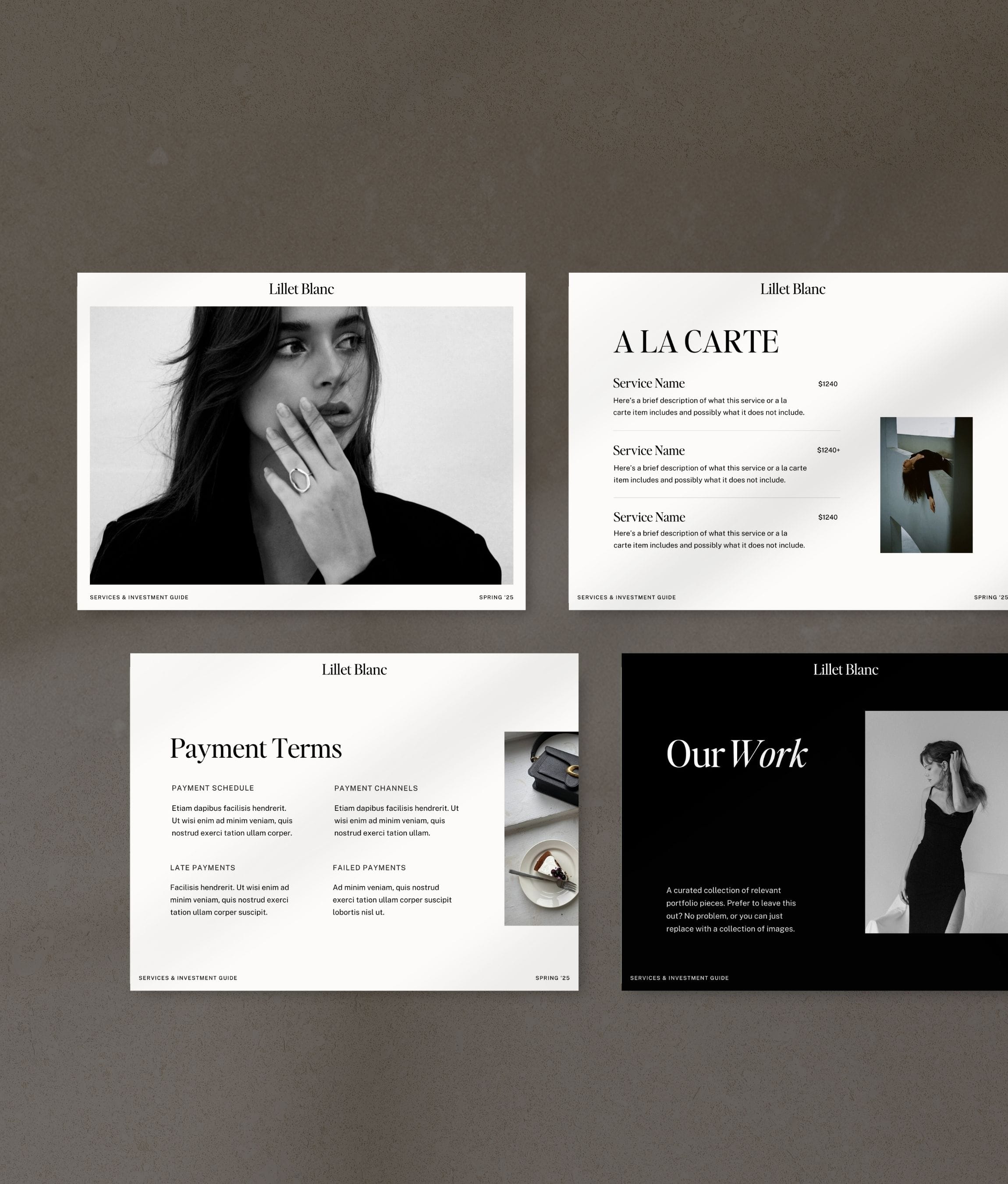 Lillet Blanc Pricing & Services Guide (Canva)