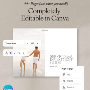Vesper Pricing & Services Guide (Canva) thumbnail 1