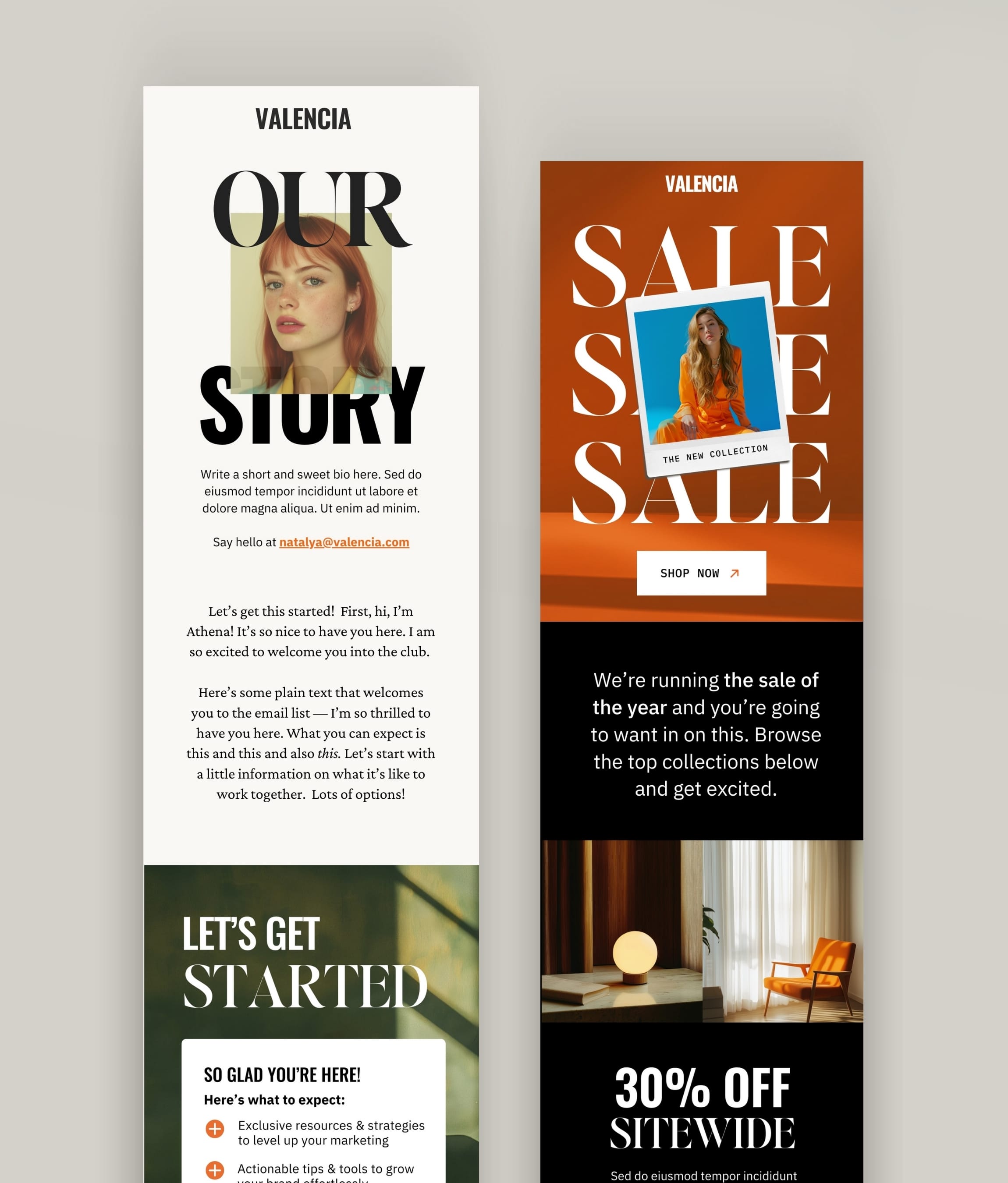 Valencia Email Graphics (Canva)